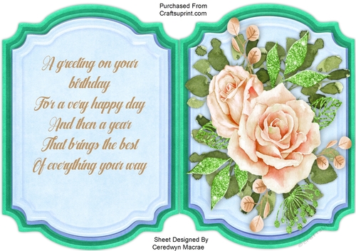 Cream Rose Topper, With Verse