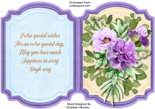 Lilac Rose Topper, With Verse