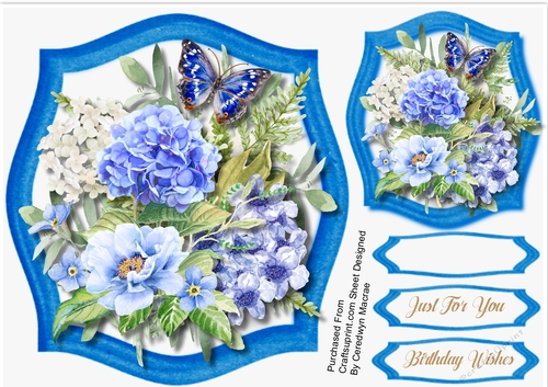 Beautiful Blue Blooms and Butterflys