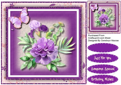 Beautiful Lilac Roses with Butterfly 