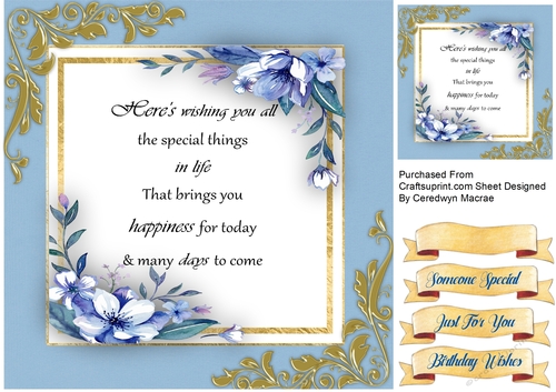 Blue Anemonies and Bithday Wishes