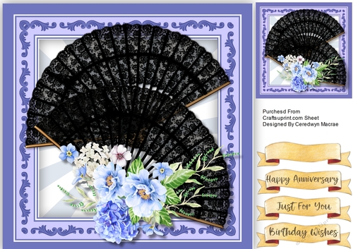 Blue Roses and Black Fans 
