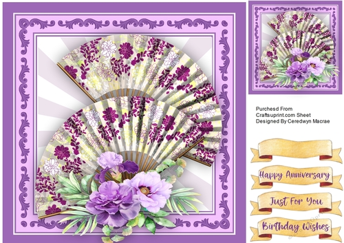 Lilac Fans and Roses 