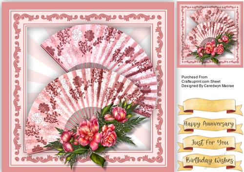 Pink Fans and Roses 