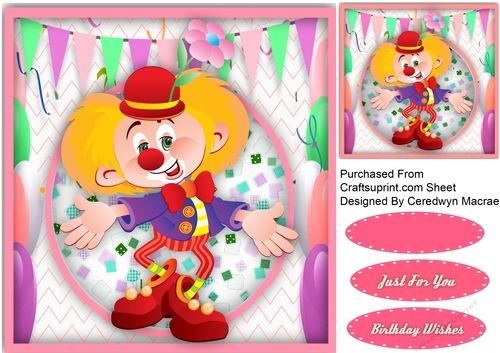 Clown With a Pink Flower