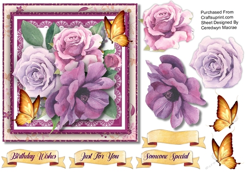 Roses and Golden Butterflys 