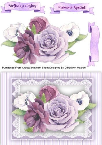 A5 , Gorgeous Lilac Roses 