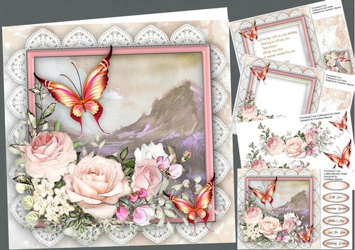 8x8 Mini Kit , Love Roses and Butterflys 