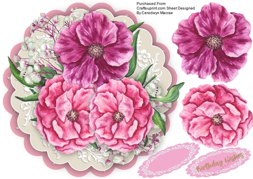 Beautiful Peonys onn a Doble Frill