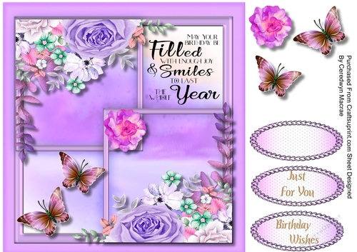 Lilac rOSES AND bUTTERFLYS