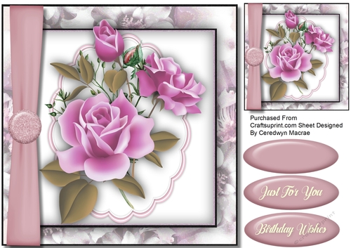 Lilac Roses and Ribbon Wrap 