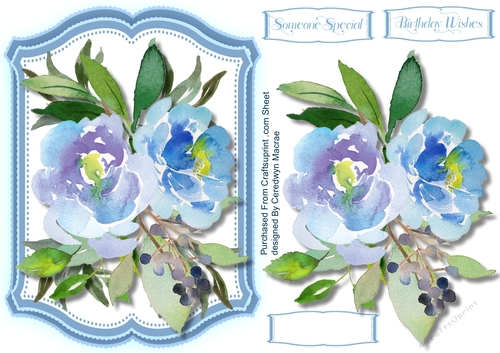 Beautiful Blue Boho Roses 