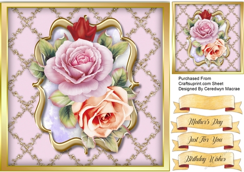 Beautiful Roses on a Lattice Mat