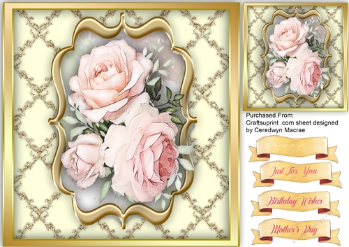 French Roses on a Lattice Mat