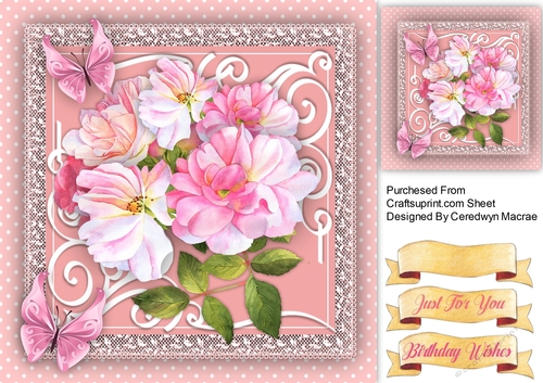  Roses on a Scroll Mat 