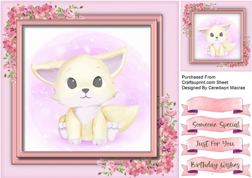 Cute White Baby Fox