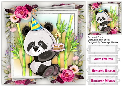 Adorable  Pandas Birthday Cake 