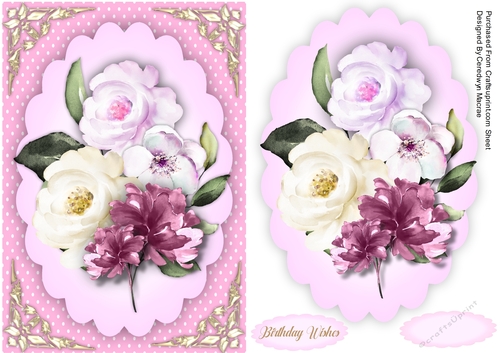 Beautiful A5 Soft Pink Spring Flowers