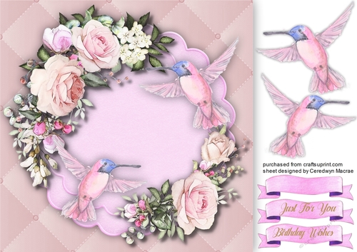 Beautiful Roses and Humming Birds 