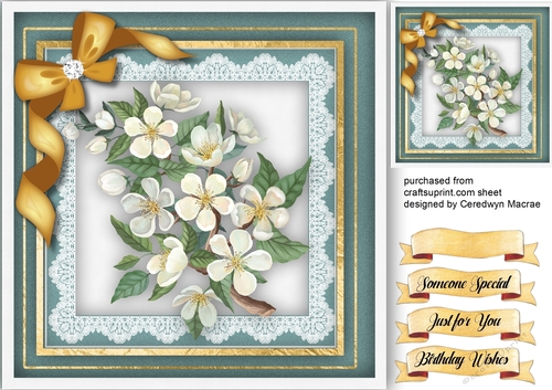 Beautiful White Blossom and Gold Boow