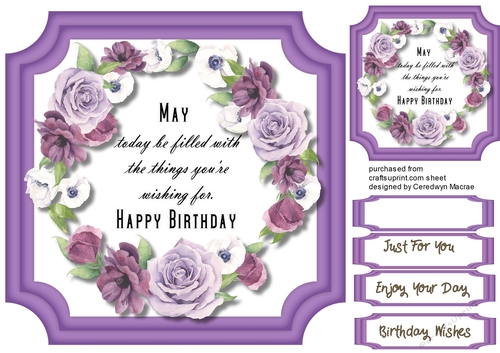 Lilac Roses and Birthday Verse