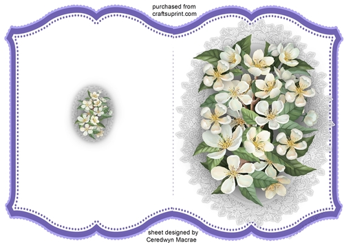 Print and Fold, White Blossom 