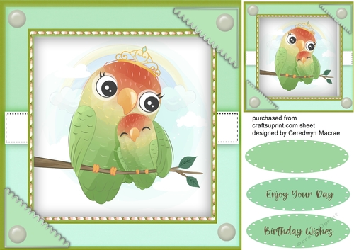 Love Parrots on a Branch