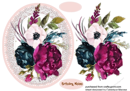 Beautiful Vintage Roses on Lace 