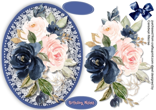 Navy and Pink Blush Roses
