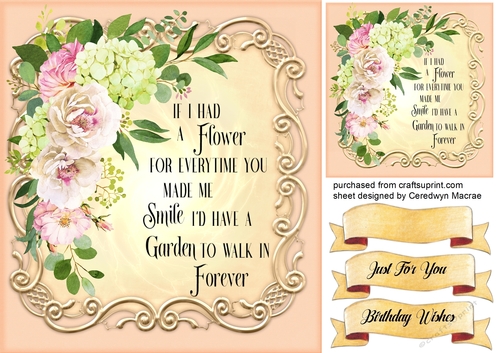 Birthday Quote and Pink Flowers