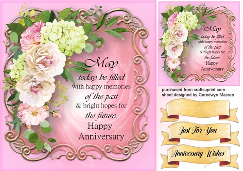 Anniversary Quote and Pink Flowers