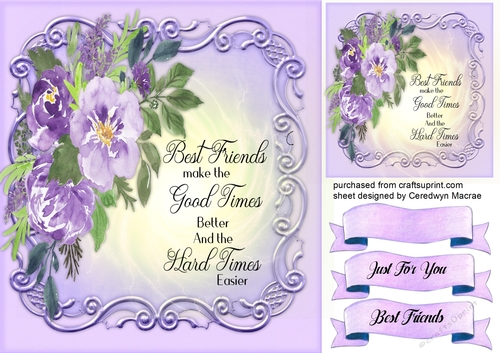 Best Friend  Quote and lilac Flowers