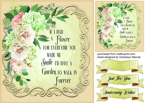 Birthday  Quote and pale cream Flowers