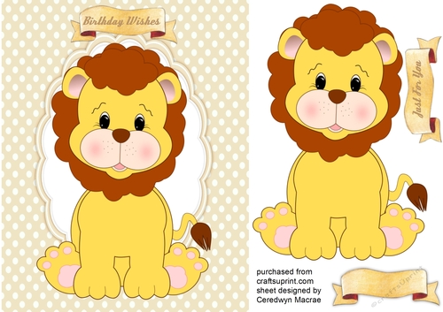 Cute Lion on a Oval Mat 