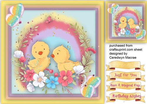 Ducklings in a Flower Fame