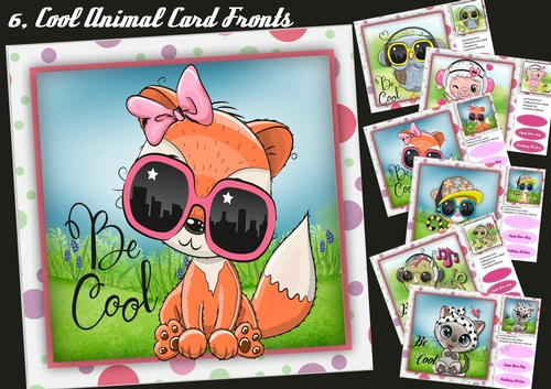 6, 6, Cool Animal Card Fronts