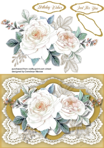 Cream Roses on French Lace 