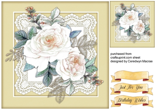 Beautiful Cream Roses and Gold Leaf