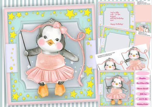 8x8 Mini Kit , Ballerina Penguin 