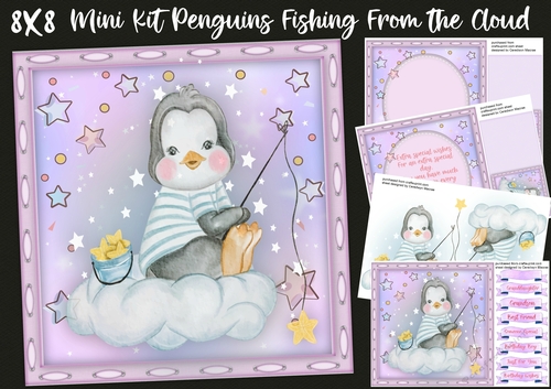 8x8 Mini Kit , Penguin Fishing on a Cloud