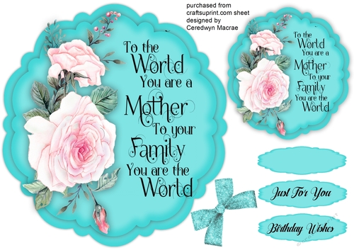 Pink  Roses and Mothers Quote 
