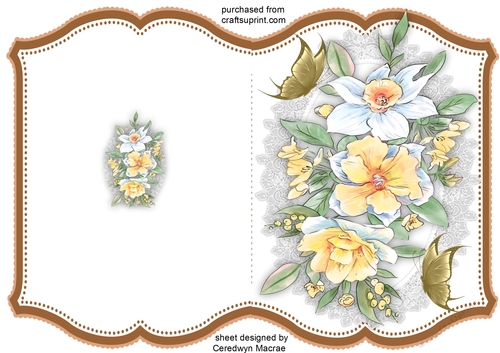 Print and Fold , Spring Daffs  and Butterflies 