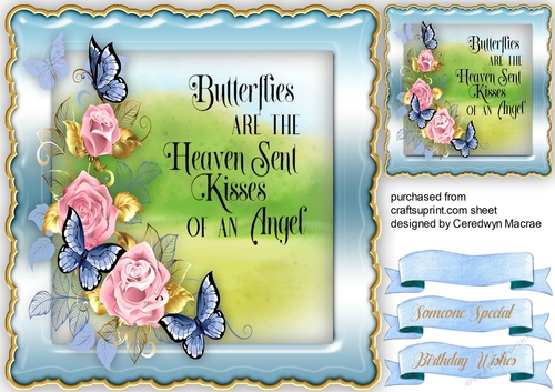 Pink Roses and Butterfly Quote 