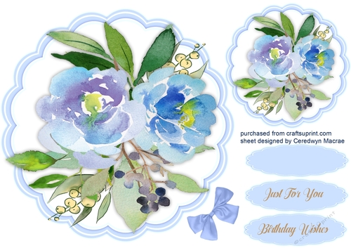 Beautifu Blue Boho Roses