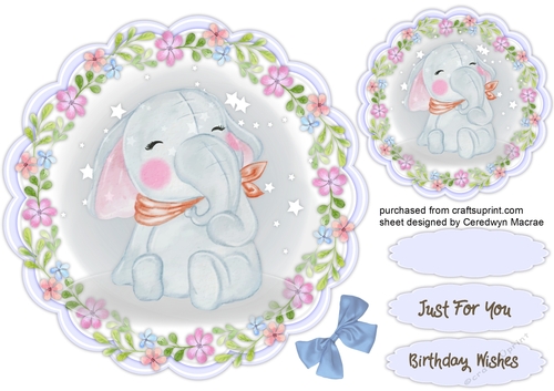 Cute Ellie in a Flower Frame