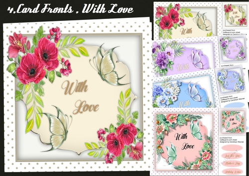 4, Card Fronts , With Love 