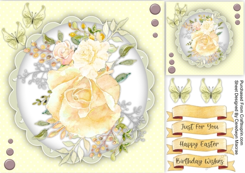 Beautiful Gold Bouquet and Butterflies