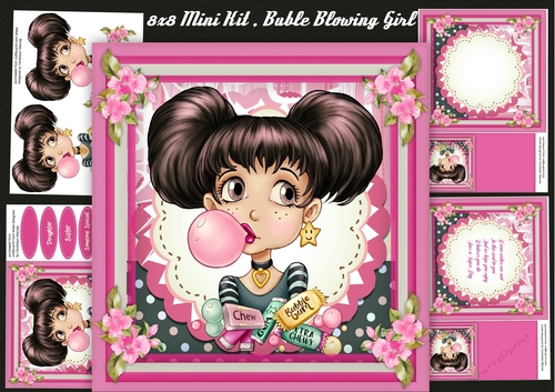 8x8 Mini Kit, Bubble Blowing Girl 
