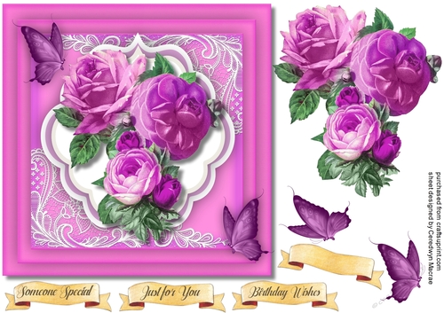 Beautiful Lilac Roses and Corner Lace