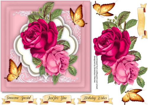 Beautiful Pink Roses and Corner Lace